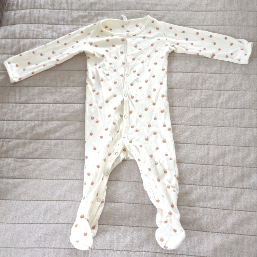 Quincy Mae button up footie sleeper nectarines 12-18 month